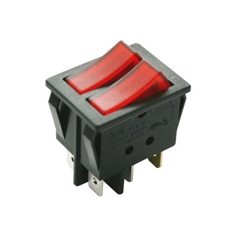 INTERRUPTOR RECTANGULAR 12V 3T, ON/OFF, LED ROJO