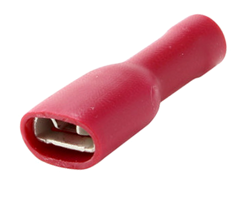 Terminal faston hembra PVC aislado rojo 6,3 mm