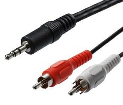 CONEXION JACK 3.5 ESTEREO MACHO A 2 RCA MACHO 10.00 mts WIR328