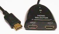 CONEXION HDMI MACHO A 2 HDMI HEMBRA CON SELECTOR 0599